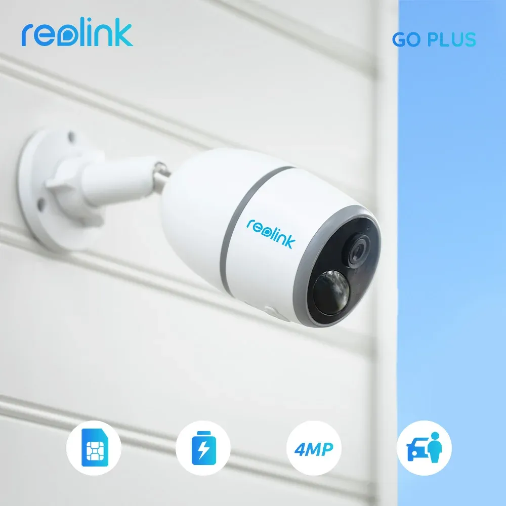 Intercom Reolink Go Plus 4MP Battery 4G SIM CARTER Câmera de rede selvagem Video Videoveillance IP Cam LTE Câmera de Segurança de Detecção de Carros Humanos