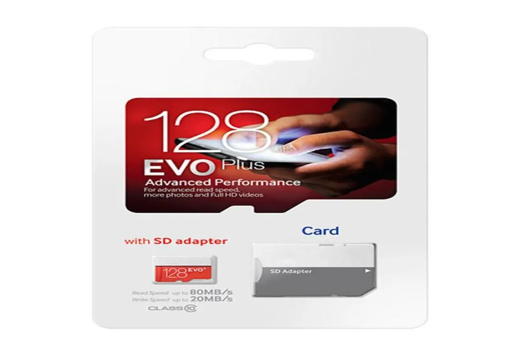 White Red EVO Plus VS Gray White PRO 256GB 128GB 64GB 32GB Class 10 TF Flash Memory Card with SD Adapter Blister Retail Packa3430624