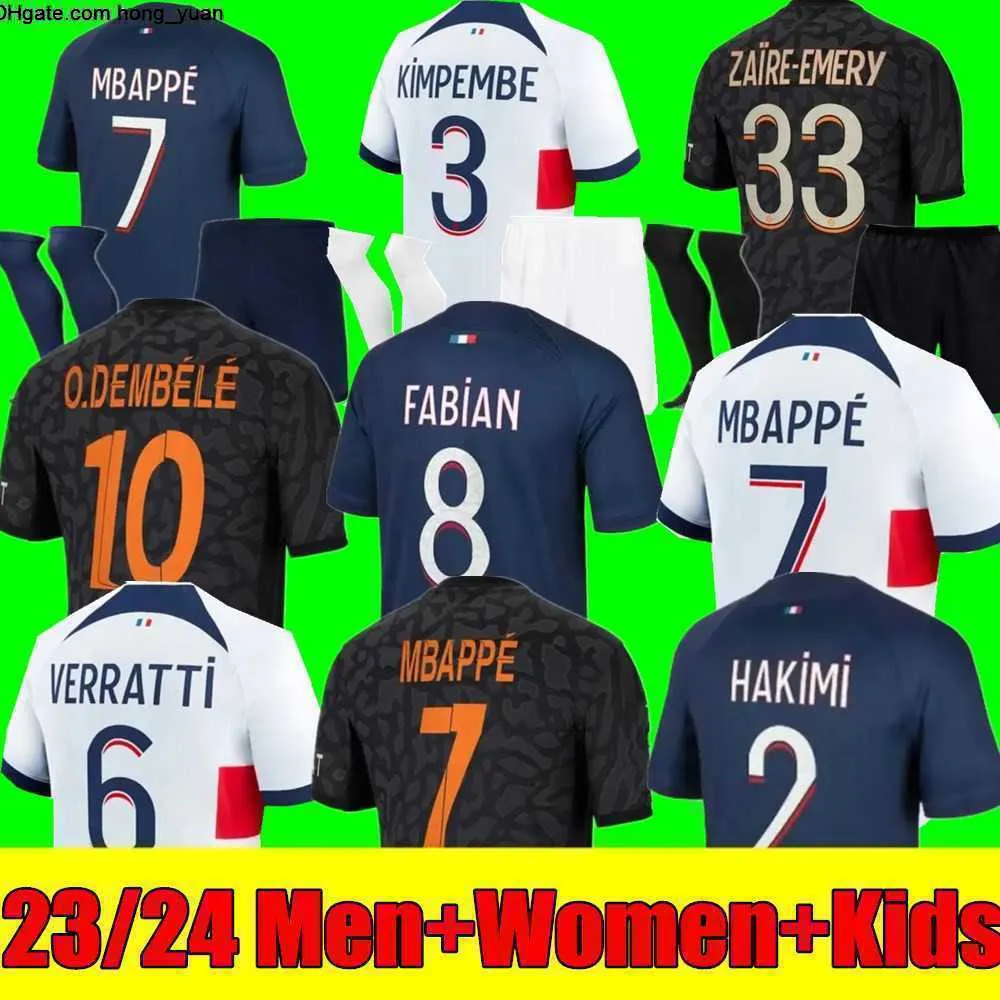 HAKIMI MBAPPE Fourth soccer jerseys 2025 maillot de foot MARQUINHOS ASENSION 23 24 football shirt hommes men kids kit O.DEMBELE M.ASENSIO G.RAMOS VITINHA