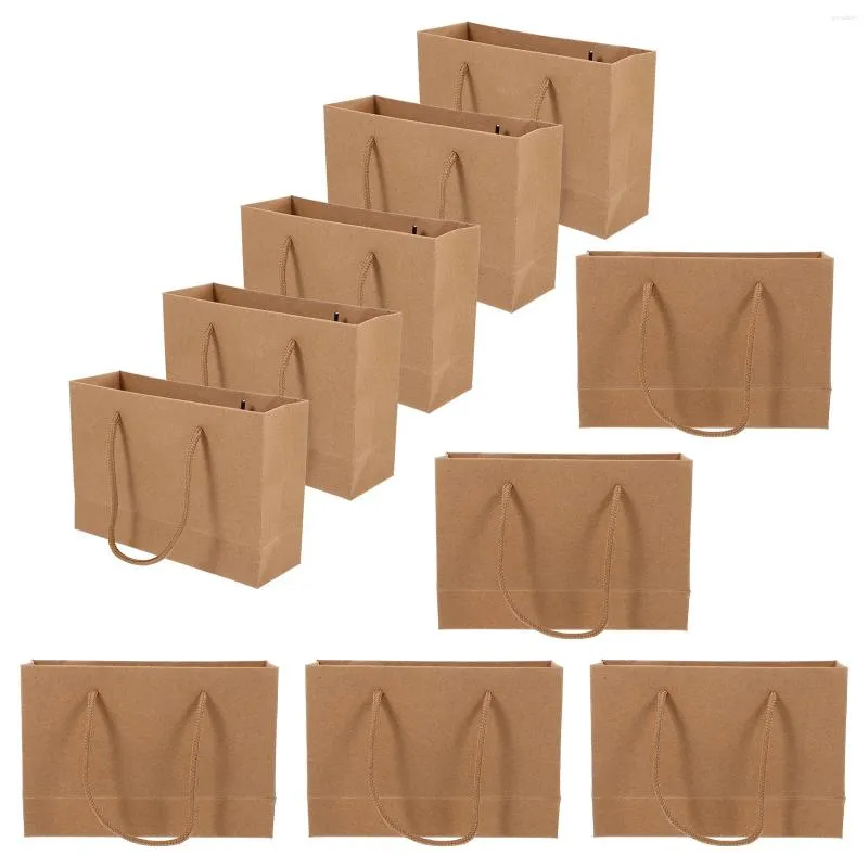 Sacs de rangement 10pcs Sac en papier portable Kraft Snack Gift Container Goding Supply