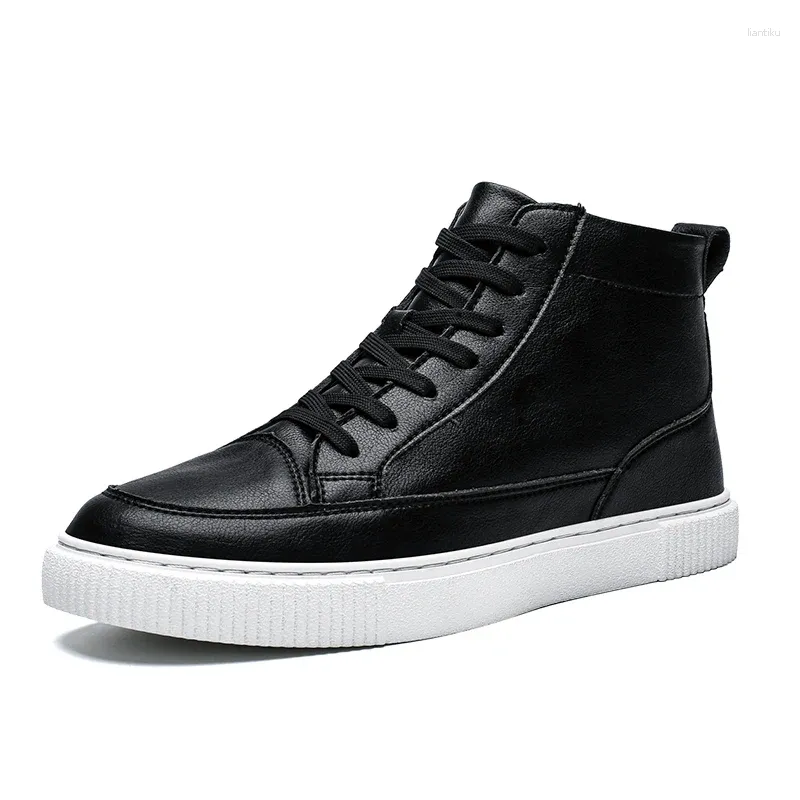 Chaussures décontractées en cuir de printemps pour hommes hommes Hommes haut haut top chaussure Homme Fashion Sneakers