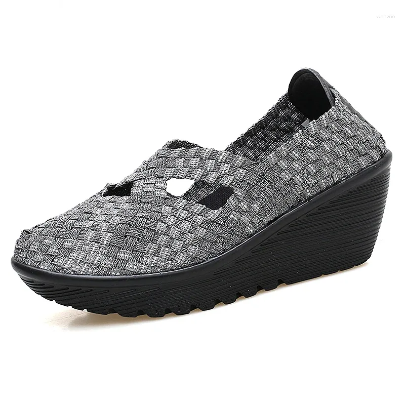 Casual Shoes Women's Platform Strap Sandals Spring Summer Women Wedge Breathable Lady's Handmade Woven Shoe Sneakers