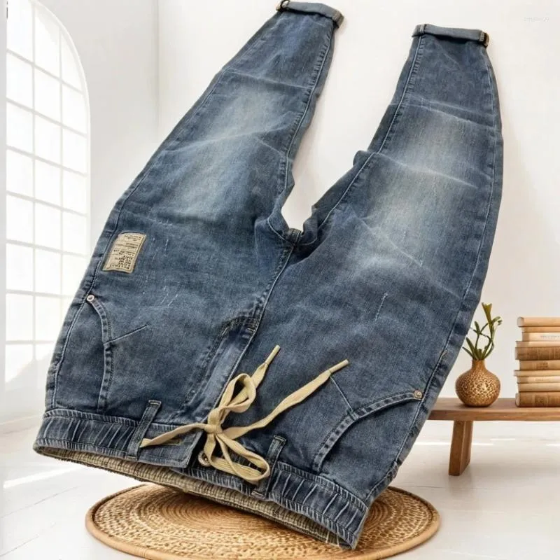 Herren Jeans Frühling und Herbst Hip Hop Joggers Casual Denim 2024 Slim-Fit Streetwear Harem Hosen Y2K-Hosen für Männer