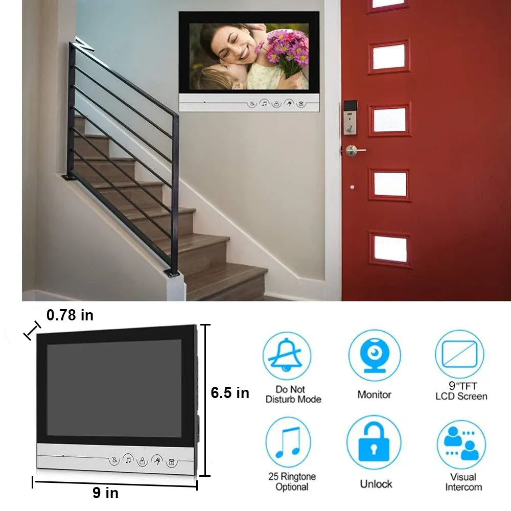 GUASSI NUOVI CASA COLORE TFT Digital 16 9 Digital 16 9 Display 800x480 Monitoraggio Widescreen LCD per video Sistema Intercom Video.