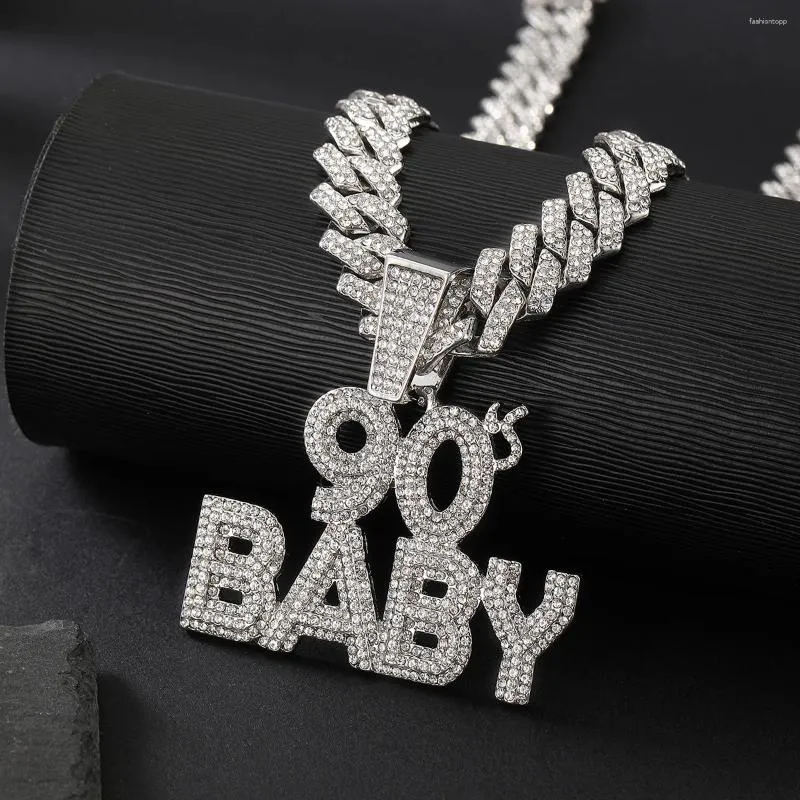 Pendant Necklaces Blingbling 90 BABY Hip Hop Necklace Alphabet Classic Solid13mm Chain For Men And Women