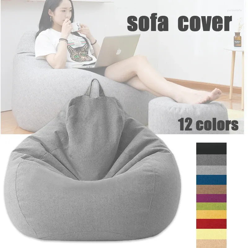 Chair Covers RELAX Comfortable Lazy Sofas Cover Chairs Without Filler Linen Cloth Lounger Seat Bean Bag Pouf Puff Couch Tatami Living Room
