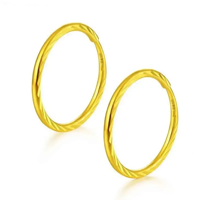 Orecchini solidi reali 999 orecchini in oro giallo 24k / nuovi orecchini d'oro di arrivo / 1.11.3g