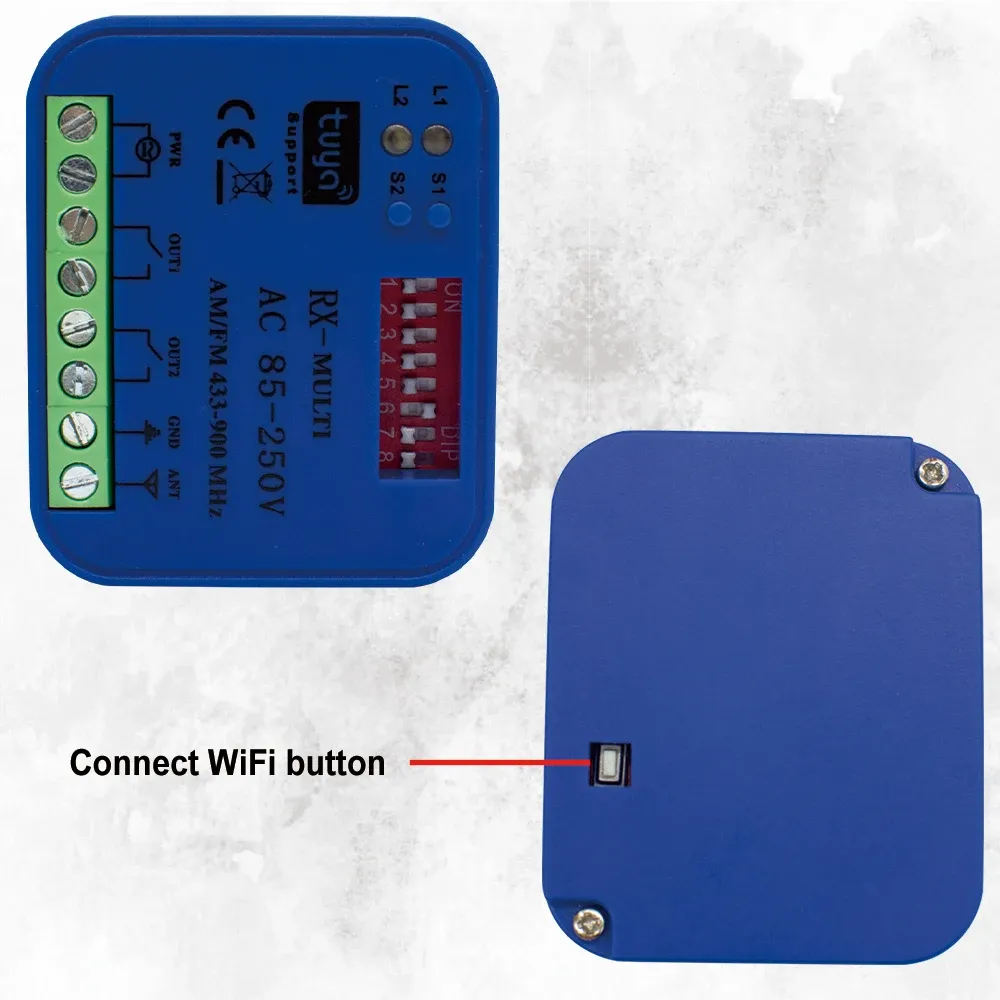 CONTROLLA TUYA Smart WiFi 300900MHz Codice rotolante Codice fisso Garage Remote Control Ricevitore