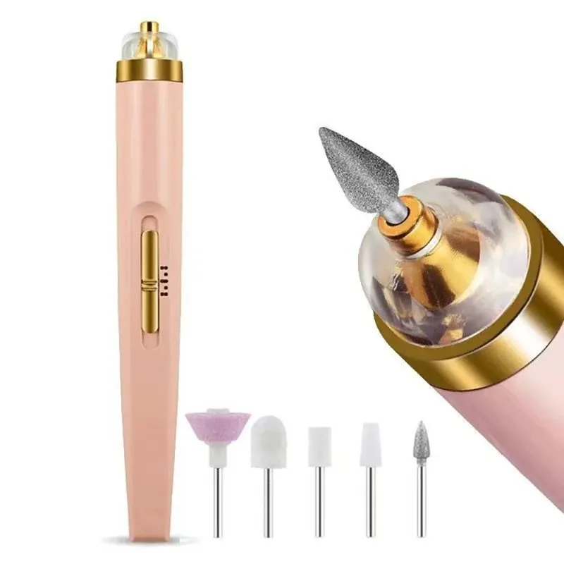 2024 Electric Nail Grinder Nail Polishing Machine with Light Portable Mini Electric Manicure Art Pen Tools with Bag for Gel Removing