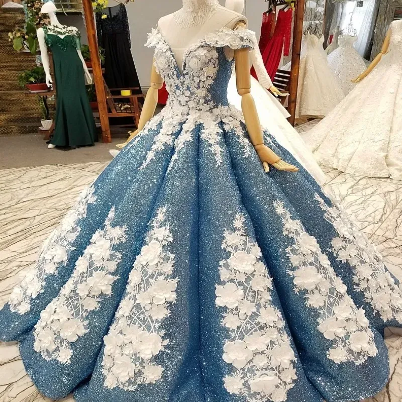 Abiti affascinanti favolosi abiti da sposa Dubai scintillanti paillettes pieni fatti a mano dal vestito da sposa spalla splendido matrimonio in Arabia dr