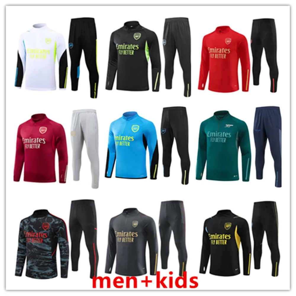 24 25 Arsen Al Football Soccer Training Suit 2024 New Arsen Al Half Zip Jogging Suit Jerseys Tracksuit Gunners Transport Men Kids Kit Sursetement Foot Chandal Futbol