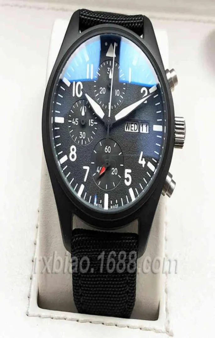 Luxury Watches Men Mechanics Wristwatch Fighter 3777 Pilot Top Gun Timing Six Pin Luminous Waterproof Men039s Belt Designer1488124