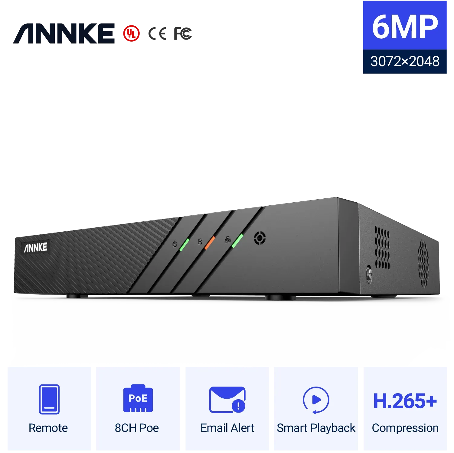 Камеры Annke 8ch 6MP Video Recorder H.265+ NVR для HD POE 2MP 3MP 4MP 5MP 6MP IP POE CAMERAS Home System System System