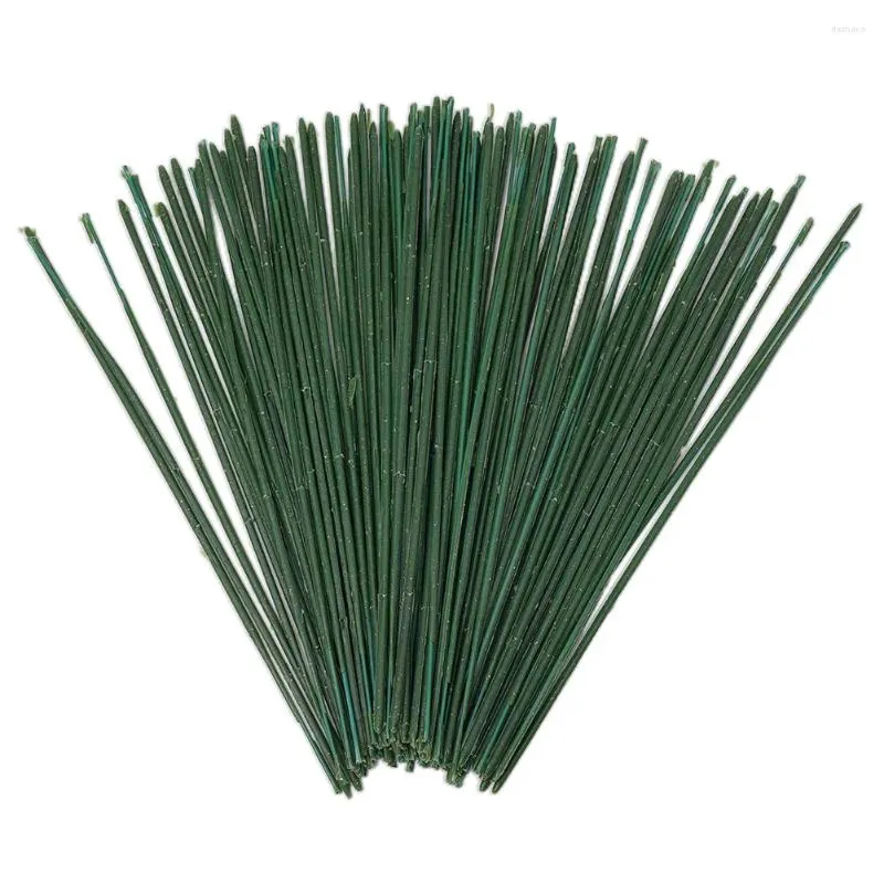 Fleurs décoratives 100pcs / régle à fleur tige verte artificielle bricolage matériau floral matériau à la main accessoies pour la décoration de maison de mariage pour le mariage