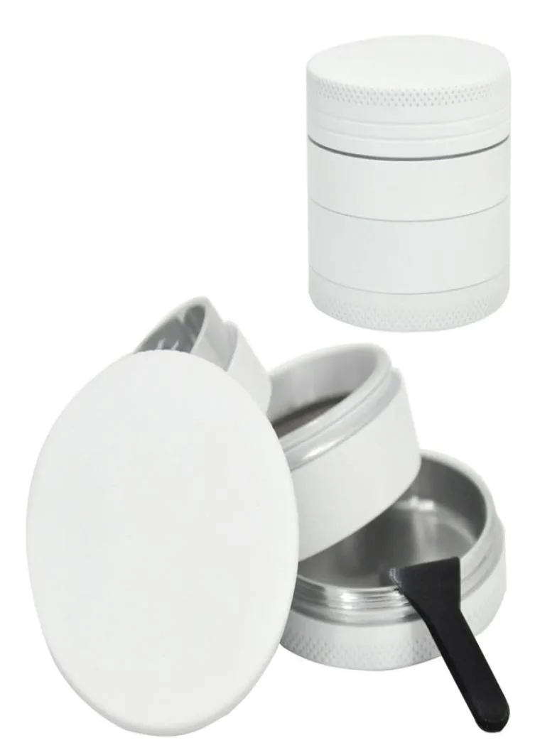 Toppuff White en aluminium en aluminium en métal Grider d'herbe à tabac avec conception adaptée à la peau 50 mm 4 pièces en métal fumeurs Grinders8252817