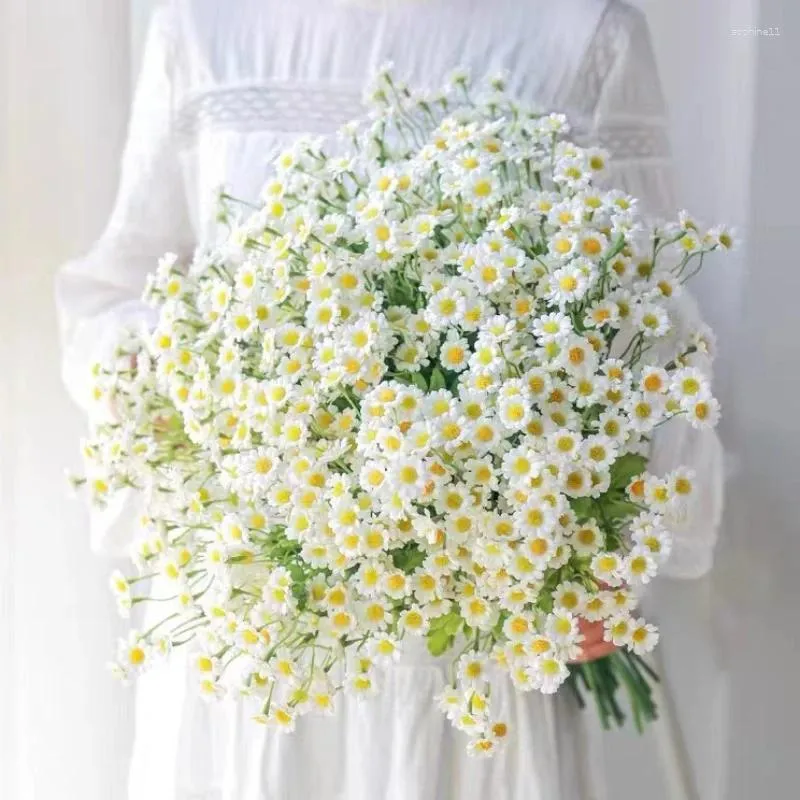 장식용 꽃 54cm 목회 스타일 30 헤드 인공 카모마일 야생 chrysanthemum 홈 장식 실크 꽃 피기 소품 보관