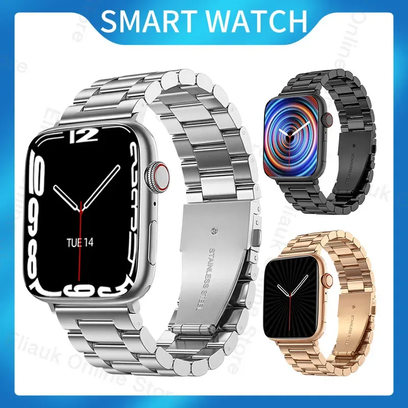 Смотреть 1,9 дюйма с полным экраном Smart Watch Men Women Bluetooth вызывает SmartWatch NFC Дверь Доступ к дверью разблокировать частоту сердечного ритма.