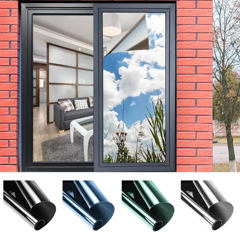 Windowstickers voor tintfilm Living Sun Anti Daytime Office Privacy Mirror Way One Reflective Control Home Heat Room Blocking