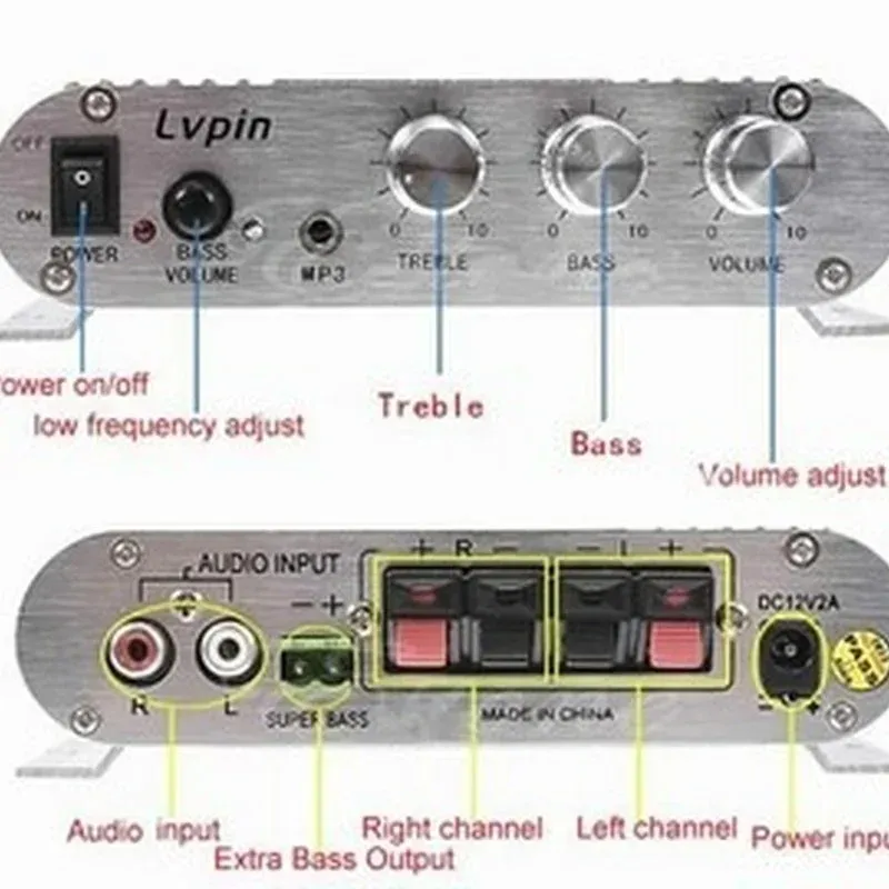 2024 LVPIN838 12V Super Bass HiFi CD MP3 MP4 Car radio 2.1 Channels Amplificateur stéréo ACCESSOIRES DE CAR CAR