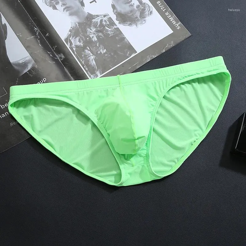 Sous-pants 4xl Plus taille des hommes de la taille des hommes doux en soie respirante Sexe sous-vêtements hanches transparentes jockstrap coloré de bikini