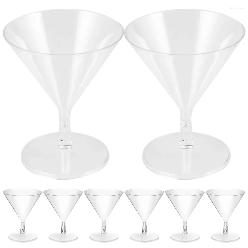 Wegwerpbekers rietjes 8 pc's wijnglas Clear Goblets Cup Cocktail Plastic bril Whisky Whisky ABS