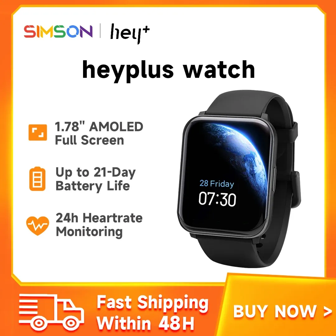 Watches HeyPlus Smart Watch Sport Smartwatch Metal Heart Rete Sleep Monitor IP68 Waterproof IOS Android Global Version