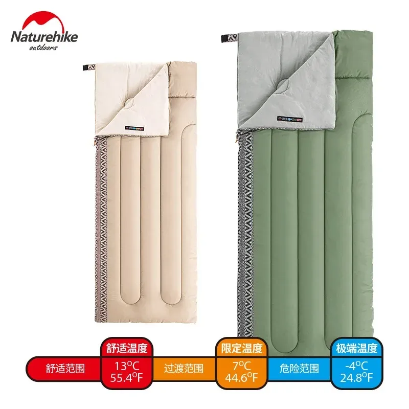 Gear Naturehike Comfortable Cotton Sleeping Bag Ultralight Outdoor Camping Spliced Adult Sleeping Bag Washable Sleeping Quilt