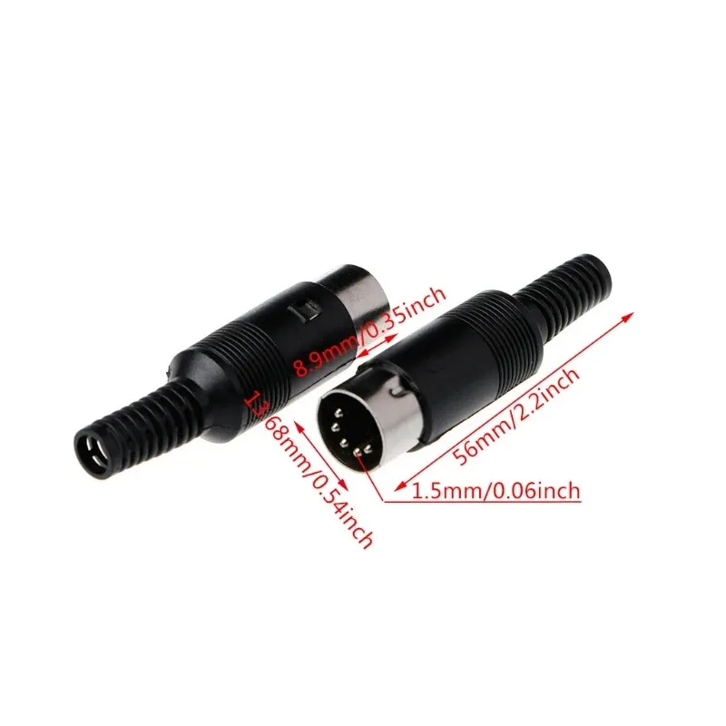 new 2024 DIN Male Plug Wire Connector with Plastic Handle Cable Connector 5 Pin with Plastic Handle- for 5 Pin Connector High-quality and- for 5 Pin Connector