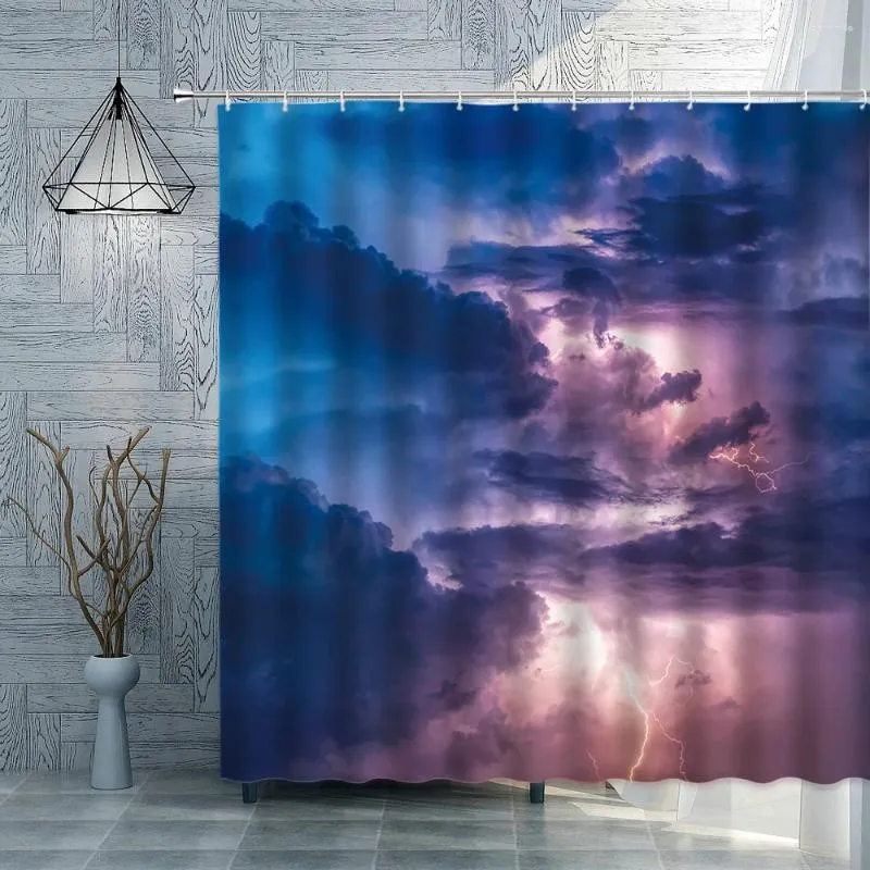 Duschvorhänge Universe Star Sky Vorhang Sets Nacht Landschaft Bad Polyester Stoff Blackout Home Decor Bildschirm mit Haken