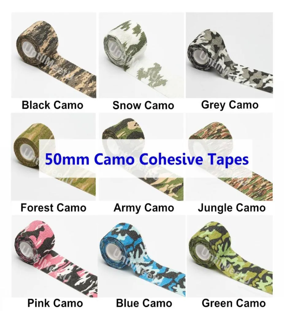 Bandages de poignée de tatouage de camouflage protecteur 50 mm auto-adhésif camouflage élastique enveloppe sport protection 2 pouces accessoires de poignée 127003584