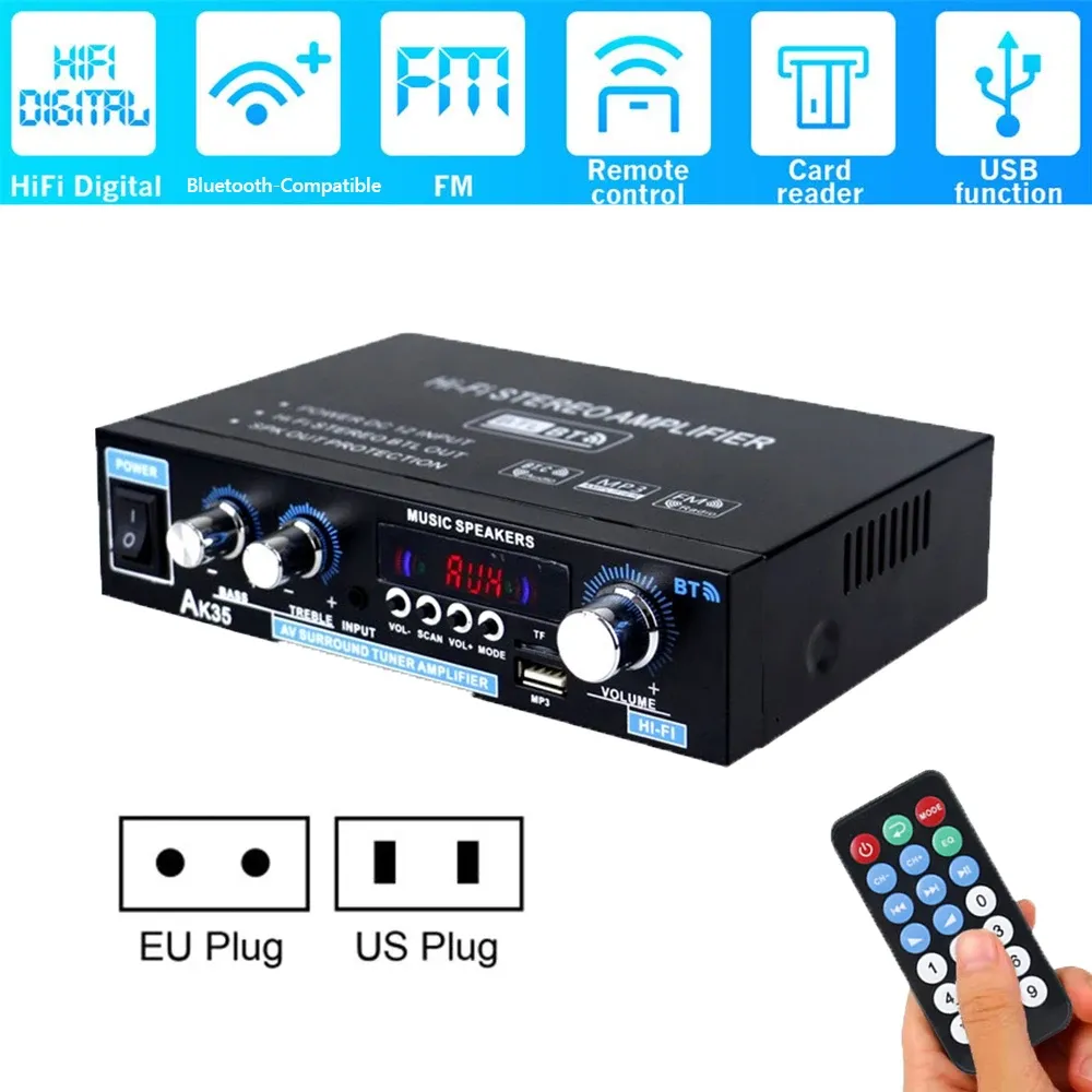 Amplificatore AK380/AK35/AK170 800W 12V Casa auto Hifi Amplificatore Amplificatore Stereo Audio Amplatore Amplatore Dall'altoparlante D Auto Auto Home Power Amplificatore