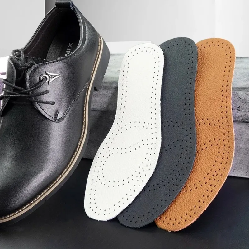 2024 Véritable corne de vache intérieure intérieure en cuir supérieur semelle intérieurs pour chaussures de travail de baskets inner femmes hommes hommes minces inserts de chaussures douces pour authentique