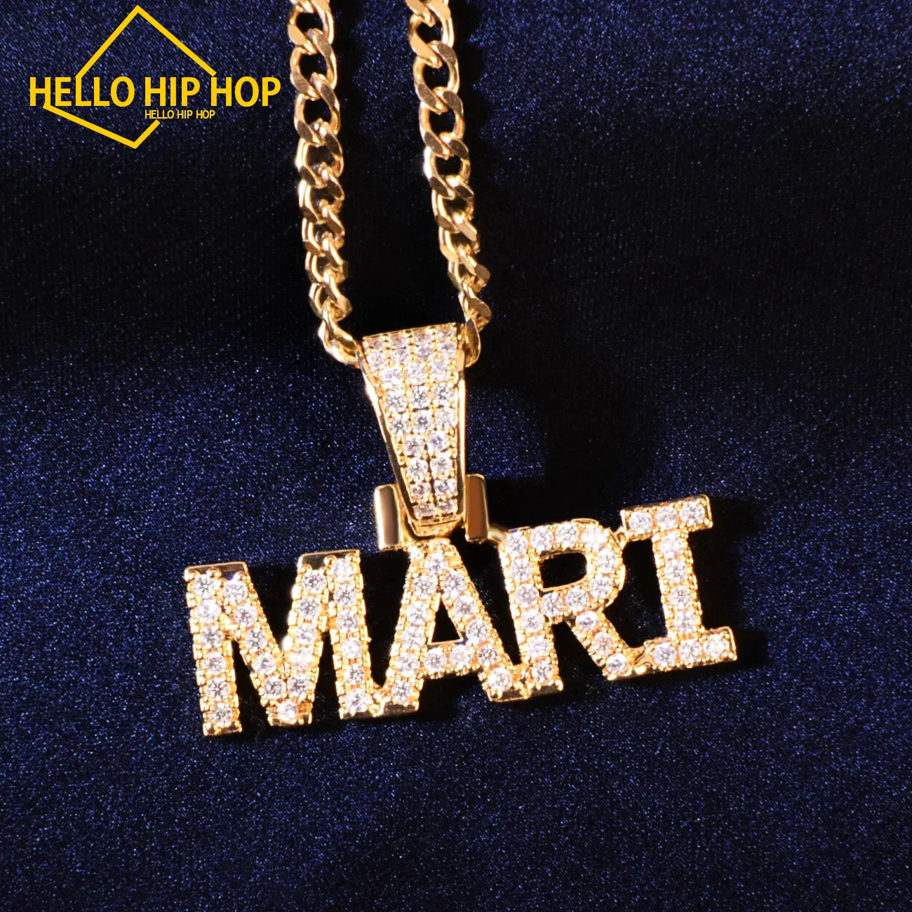 Custom Name Pendant Necklace Iced Out Zircon Hip Hop Chain for