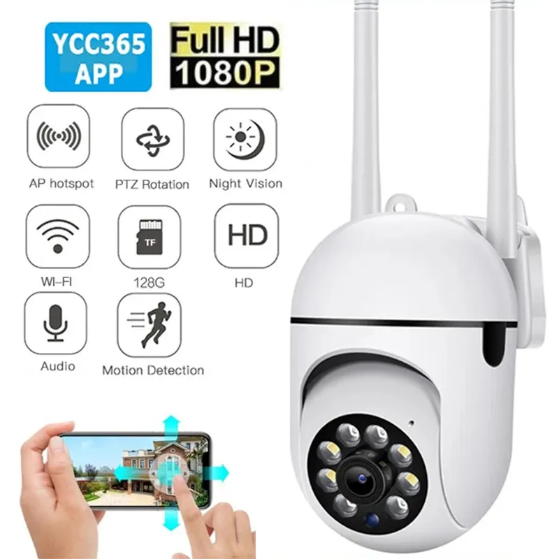 Caméras ycc365 plus caméra wifi wifi extérieur 4x zoom numérique intelligent aimant humain détection de surveillance de sécurité nocturne sans fil CCTV avec caméra IP