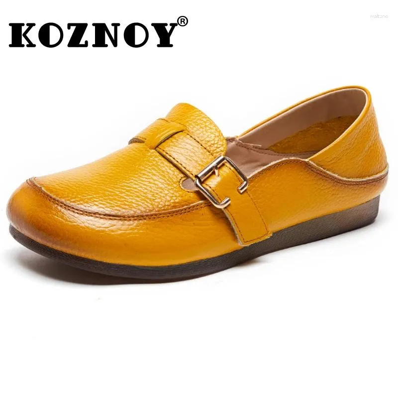 Casual schoenen Koznoy 2 cm zomer vrouw etnische elegantie luxe ballet flats dames echt lederen ondiepe comfortabele meisjes mode mocassins