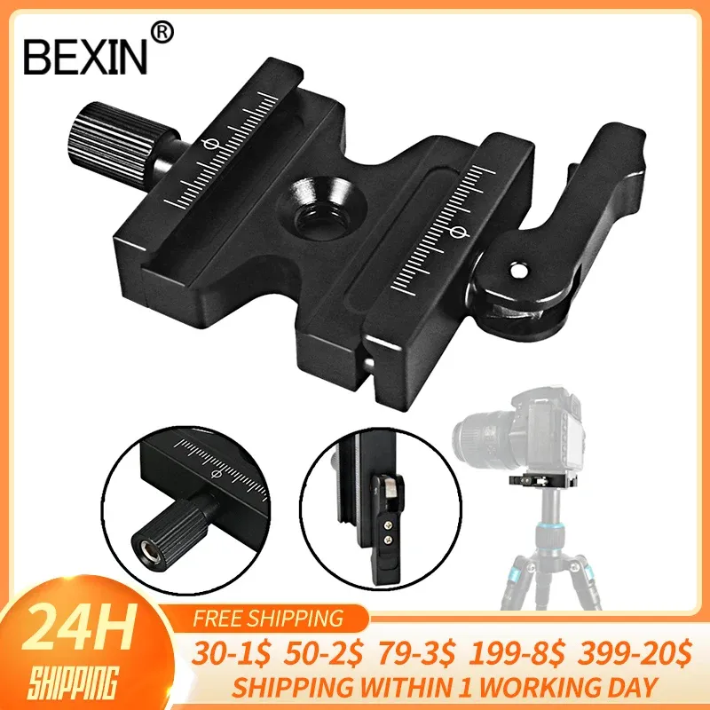 Monopods Double Lock Mounting Plate Clamp Quick Release Plate Clamp Adjustable Knob Adapter For Arca Swiss Tripod Ball Head