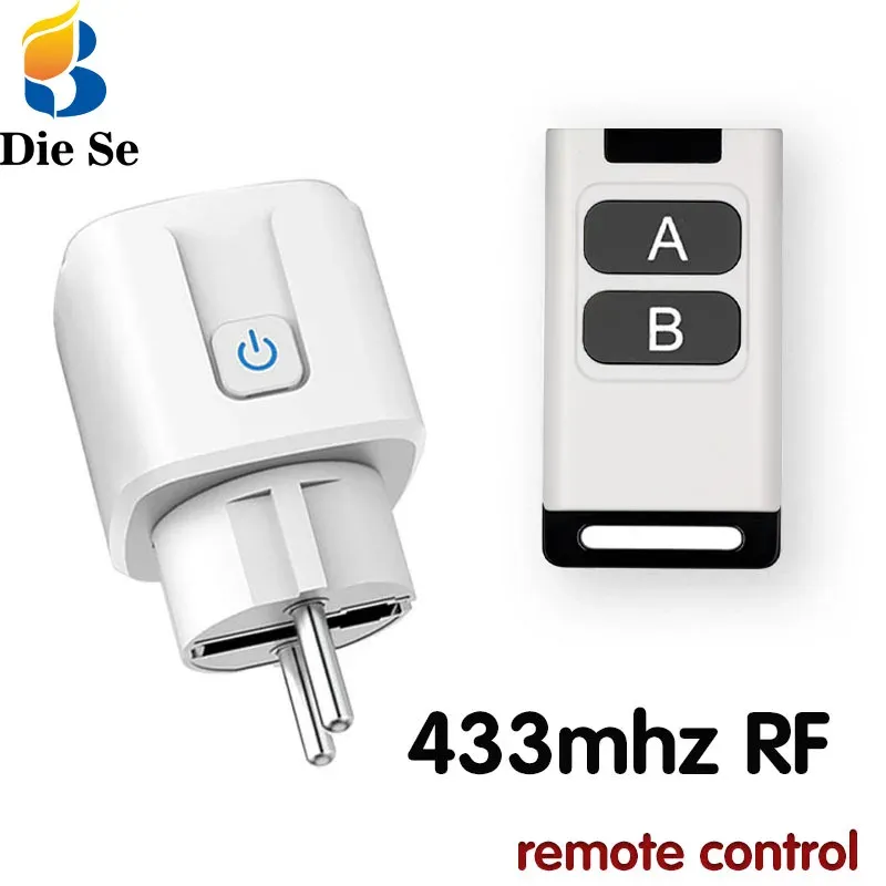 Plugs Universal Remote Control Mini Socket elettrici 433MHz RF Smart Plug 220V 16A Switch per prese singoli per Home Appliance LED
