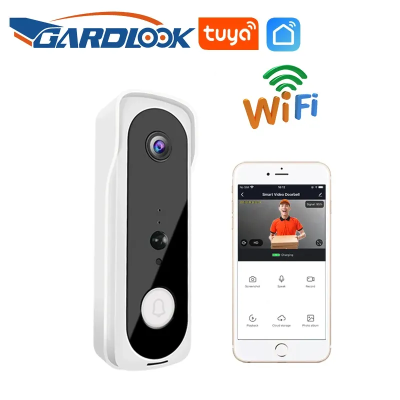 Doorbell Gardlook Tuya WiFi Video Doorbell Camera Wireless Door Bell Intercom IR Alarm Security Video Surveillance HD Fjärrövervakning