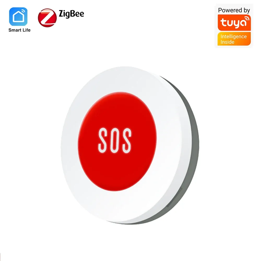 Button Tuya Smart Zigbee SOS Capteur de bouton ALARME ALARME ENFANTS ALARME ALARME AIDE AIDE AIDE DE LA TEYA SMART LIFE APP RELOVE
