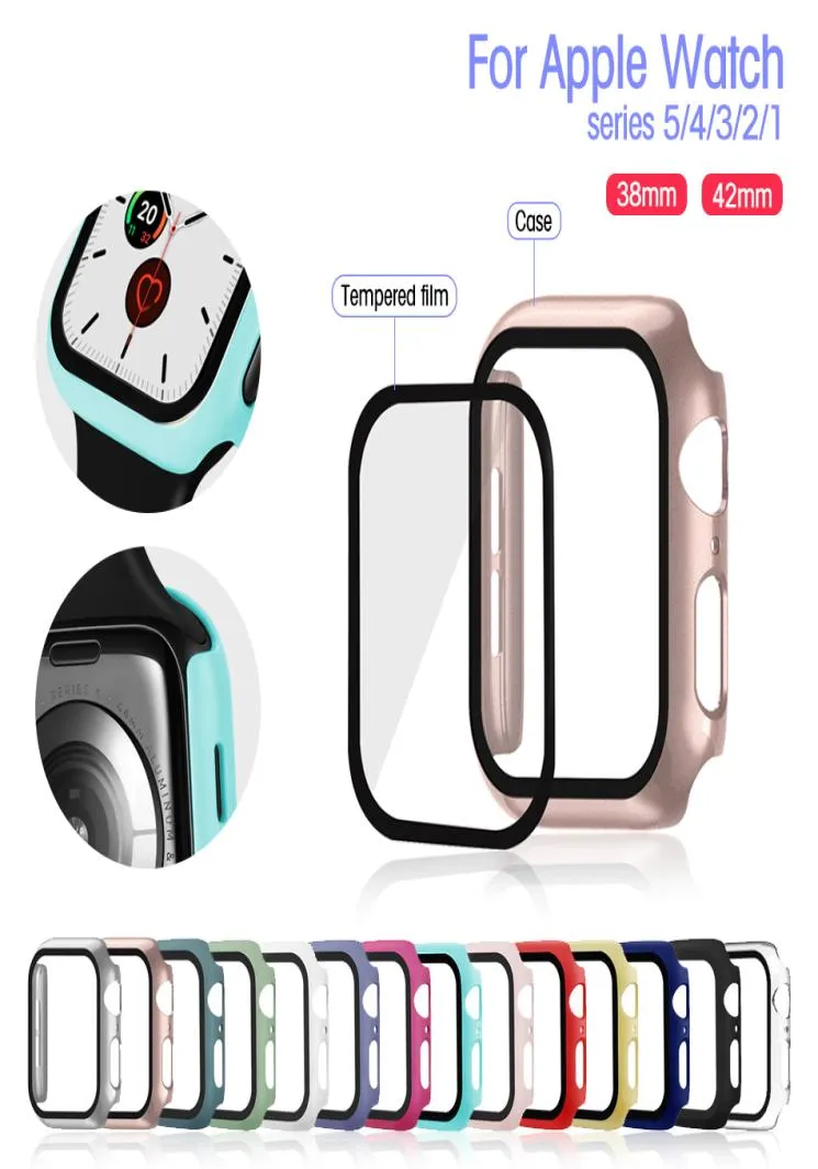 GlassCase For Apple Watch Series SE 6 5 4 44mm 40mm iWatch 3 2 1 42mm 38mm Tempered Bumper Screen ProtectorCover Apple Watch Acc8142370