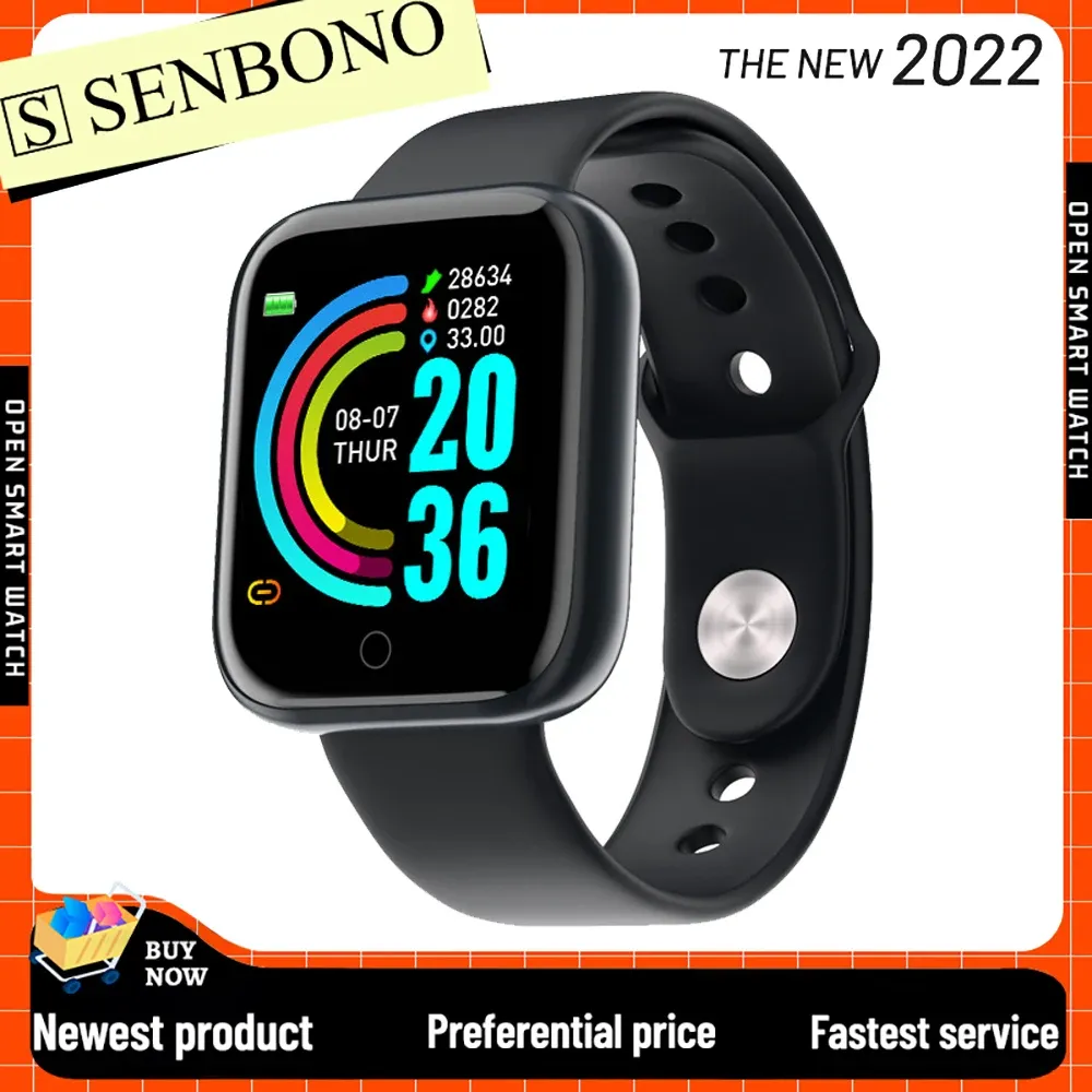 Regardez Senbono Smartwatch Men IP67 IPAPHEPHOP Watches Care Carente Sleep Sleep Monitor Sports Smart Watch Femmes Traichez + boîte