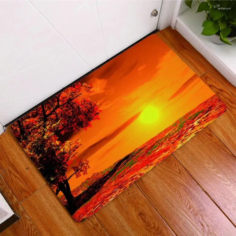 Mattor Sunset View Printing Badrummatta som inte glider duschrumsmatt