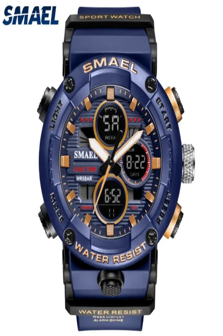 Smael 2021 Kleurrijke mannen kijken Outdoor Sports Men039S Kijkt 50m waterdichte multifunctionele G Style Shock Male Relogio Masculin7224779