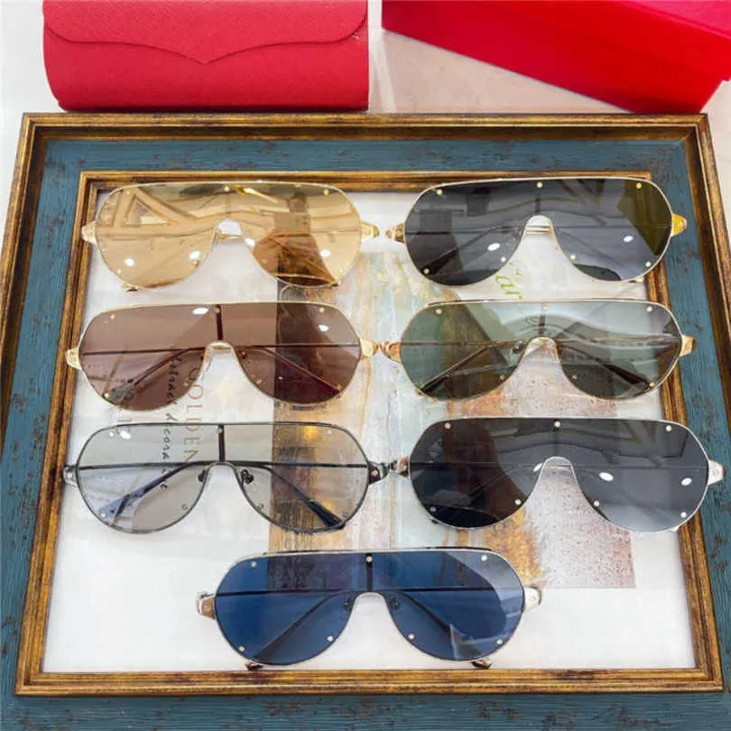 2024 Mode-Luxusdesignerin Frauen Sonnenbrille einteilige Linse modische Netze Red Persönlichkeit Brille