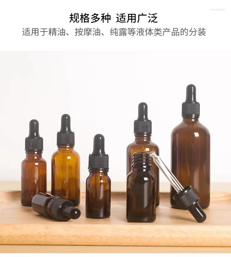 Storage Bottles 100pcs 30ml Empty Glass Dropper Bottle Essential Oil Brown Cosmetic Container