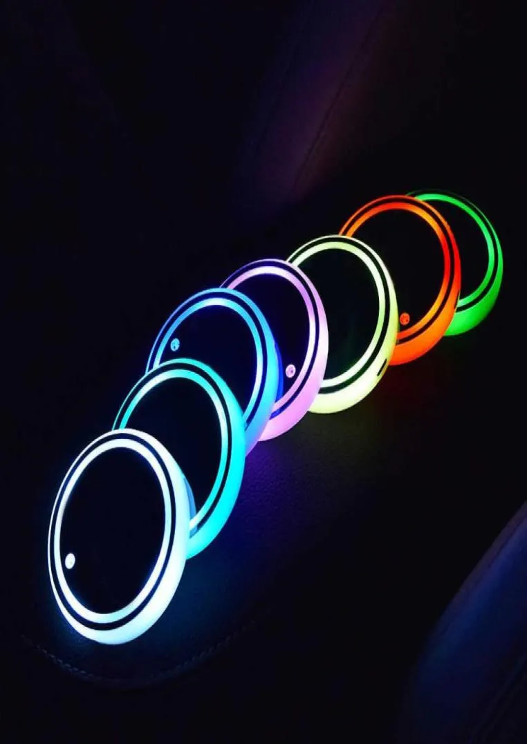 1pc usb şarj araba LED fincan tutucu su dip mat rgb hafif dekor kapağı aydınlık süslem