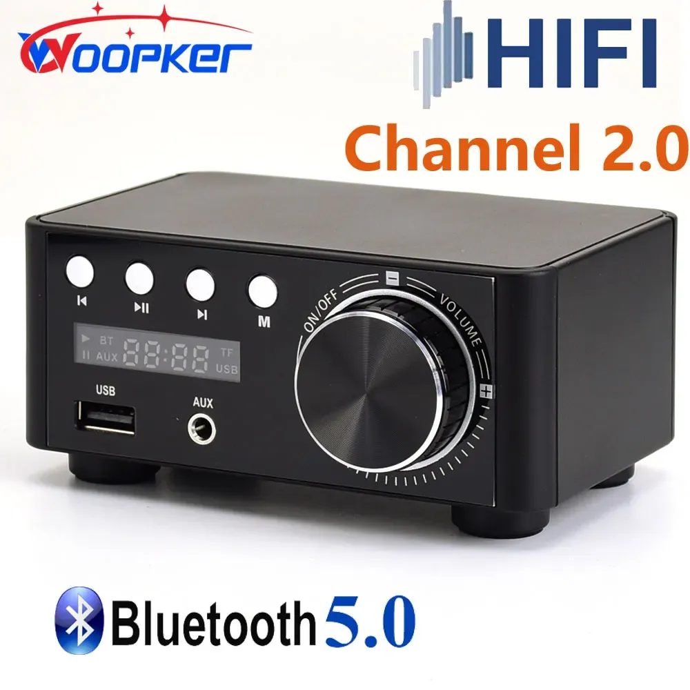 Verstärker woopker digitaler Bluetooth -Stromverstärker 50WX2 HIFI Klasse D Mini AMP 2.0 Kanal Stereo Audio Sound Amplifierer