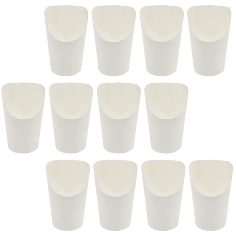 Disposable Cups Straws 50 Pcs Chip Cup Fries Ice Cream Paper Takeaway Mug Portable Kraft Popcorn Mugs