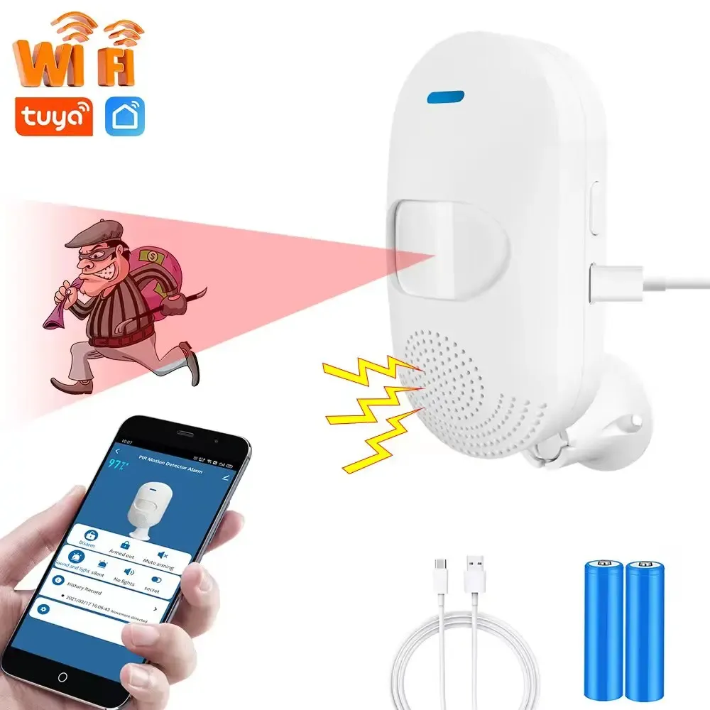 Moduły Tuya Smart Home Security Ochrona Wi -Fi PIR Detektor ruchu w podczerwieni czujnik alarmowy alarm alarm inteligentny aplikacja Life Wsparcie Alexa