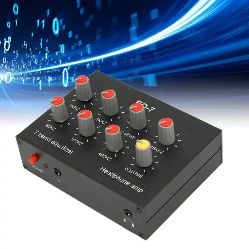 Förstärkare 7 Bands bil Sound Equalizer Output Ingång 12dB Hög basjustering Dual Channel Digital Equalizer